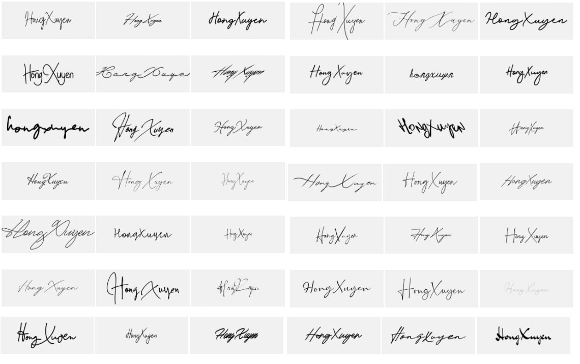Mẫu chữ ký tên Hồng Xuyến đơn giản