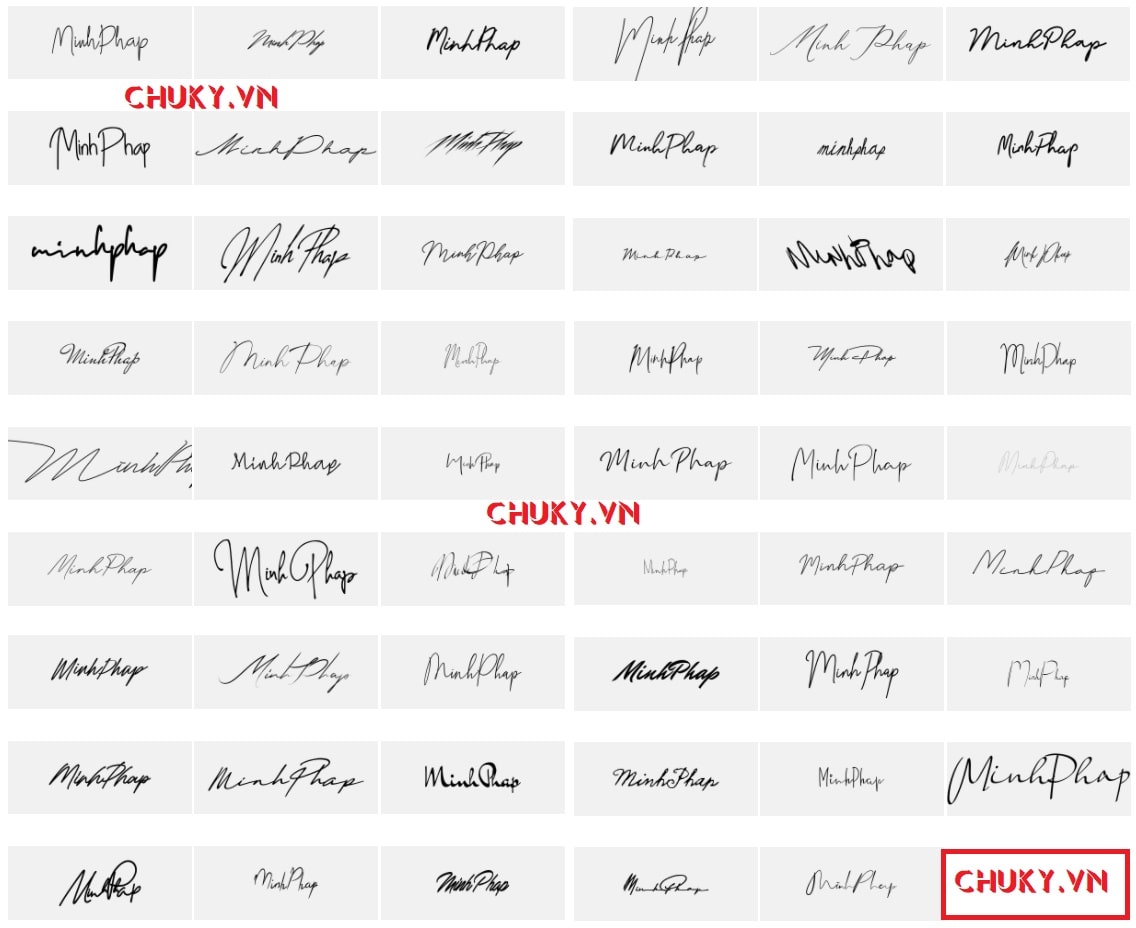 Mẫu chữ ký tên Minh Pháp ấn tượng