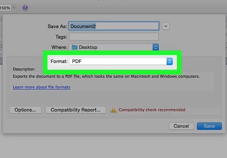 Chọn định dạng PDF