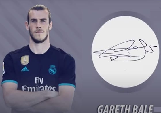 Chữ ký tiền đạo Gareth Bale
