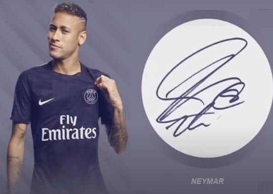 Chữ ký tiền đạo Neymar