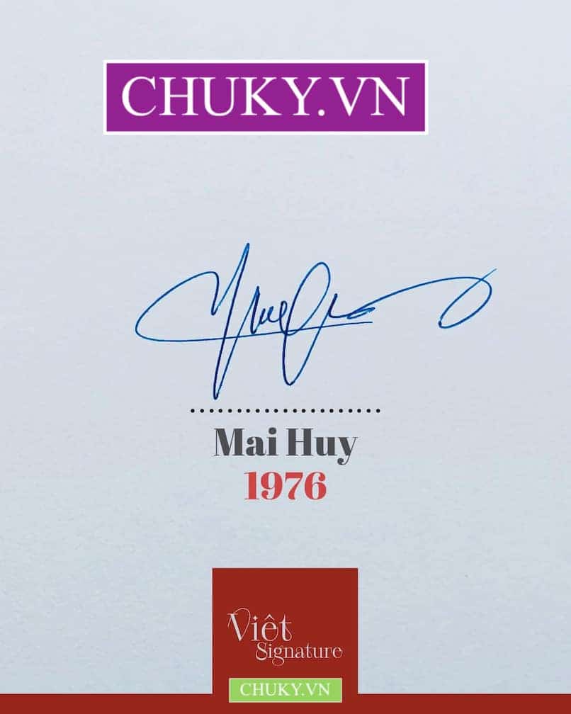 Mẫu chữ ký tên Mai Huy