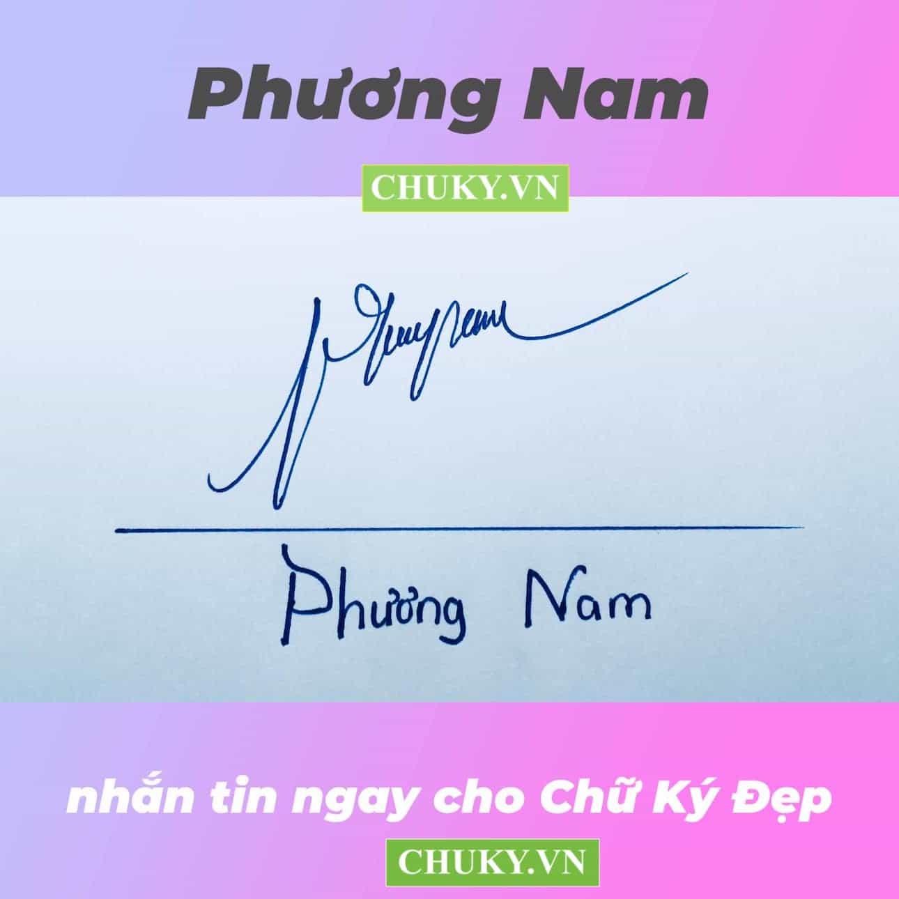 Mẫu chữ ký tên Phương NAM