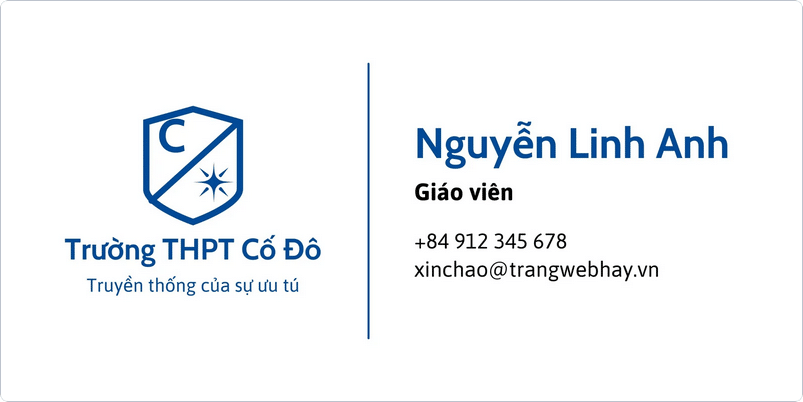 Mẫu Chữ Ký Email cho giáo viên