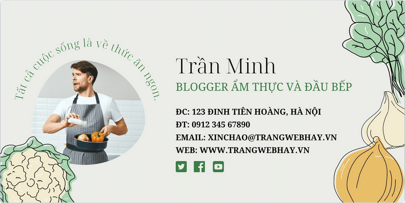 Mẫu Chữ Ký Email đầu bếp và ẩm thực