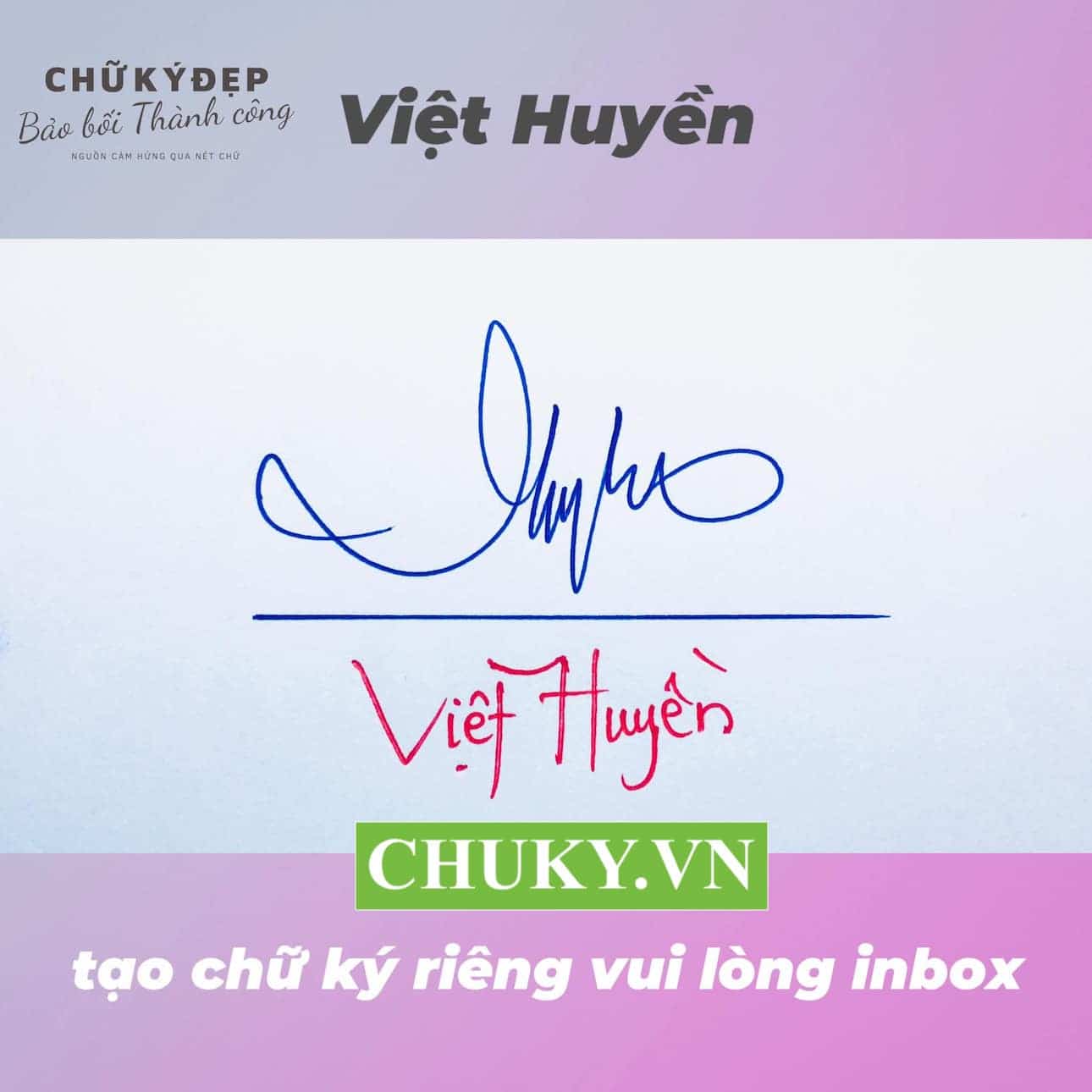 Mẫu chữ ký tên HUYỀN