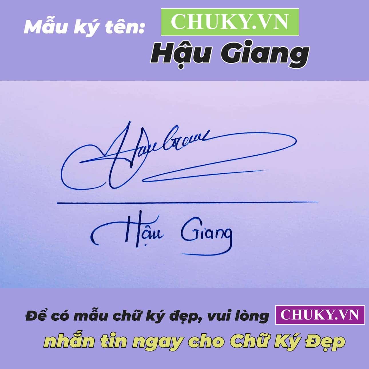 Mẫu chữ ký tên Hậu Giang