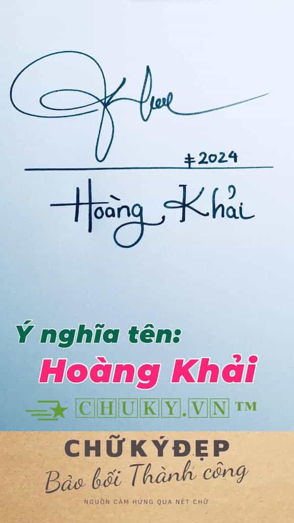 Mẫu chữ ký tên Hoàng Khải
