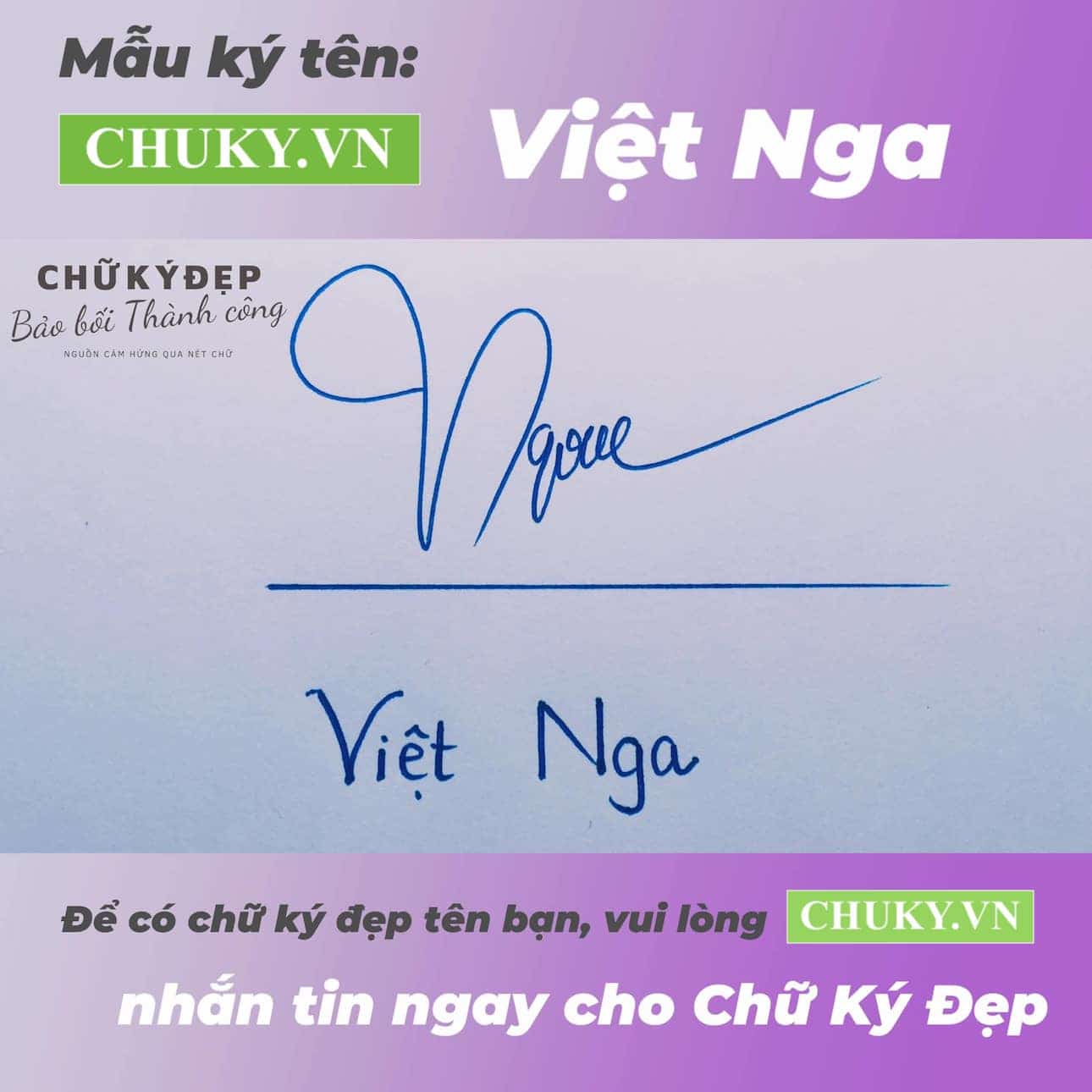 Mẫu chữ ký tên Việt NGA