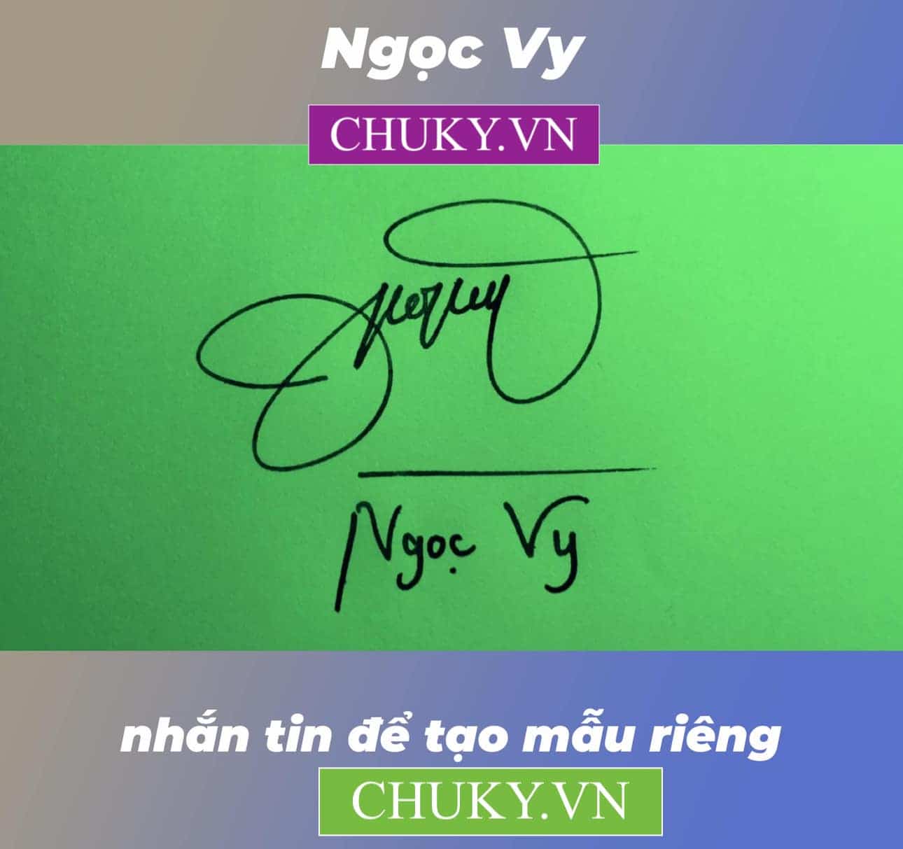 Mẫu chữ ký tên Ngọc Vy