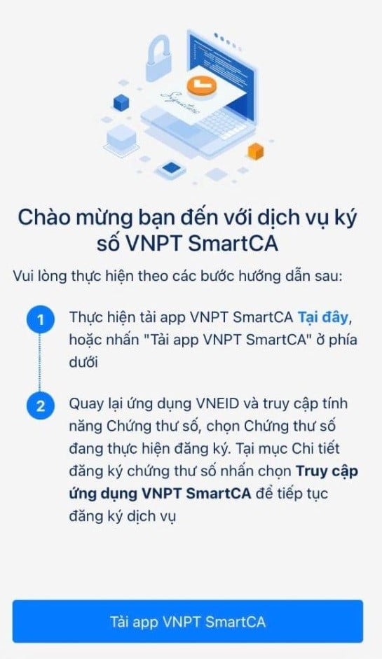 Tải APP VNPT SmartCA chữ ký số cá nhân vnpt miễn phí