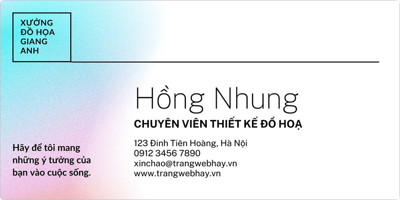 Template Chữ Ký Email nhân viên thiết kế đồ hoạ