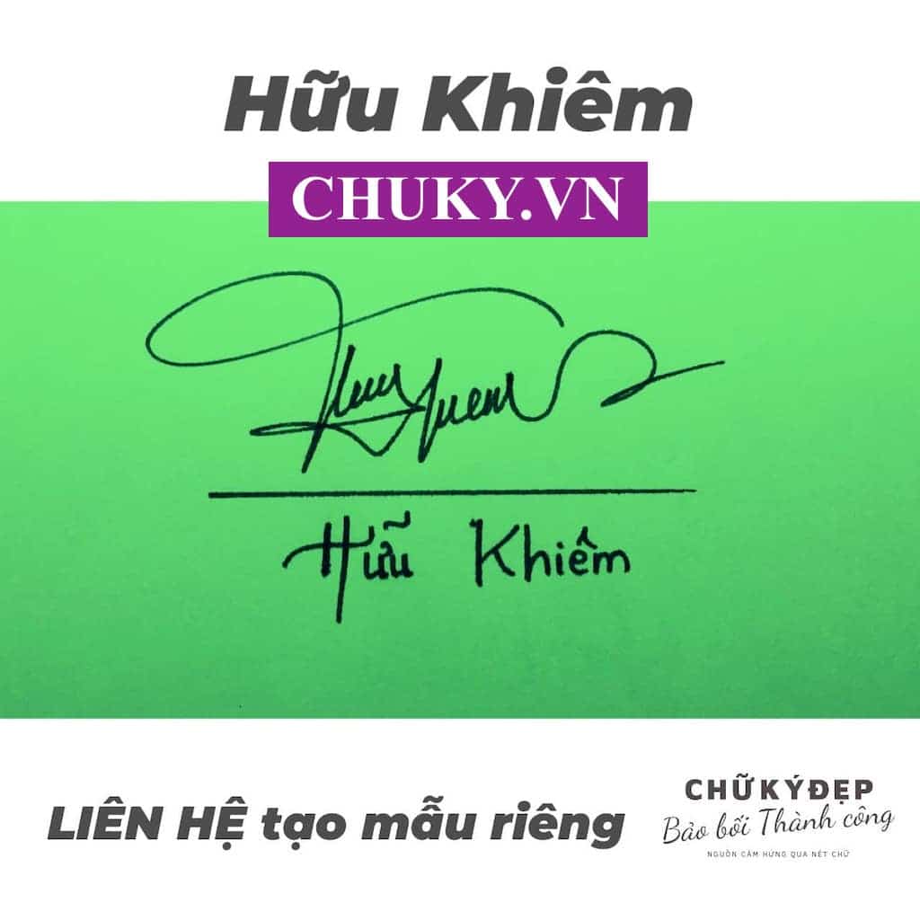 Mẫu chữ ký tên Hữu Khiêm