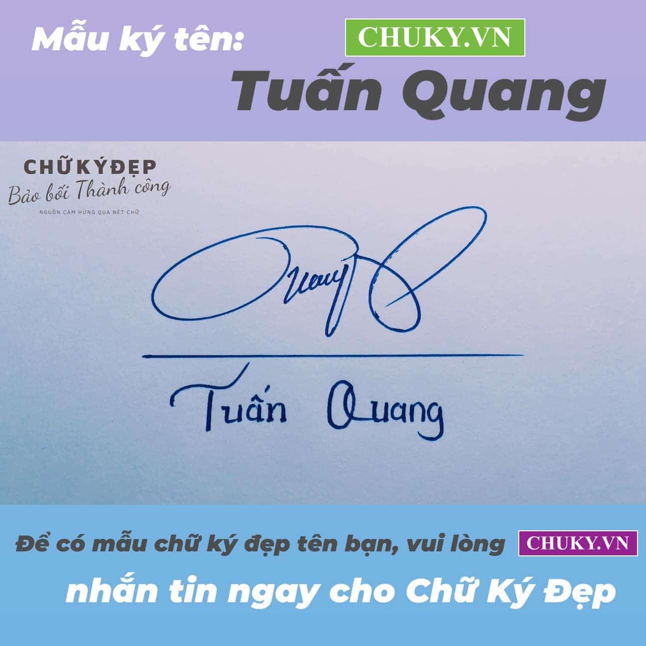 Mẫu chữ ký tên Tuấn QUANG