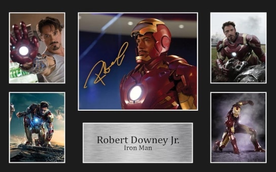 Ảnh có mẫu chữ ký của Robert Downey Jr đóng Iron Man