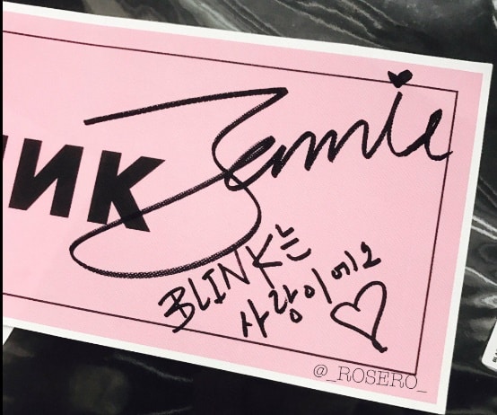 Chữ ký của Jennie
