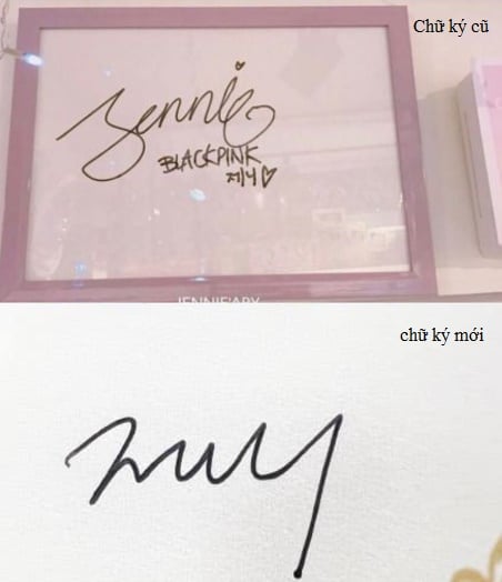 Chữ ký mới nhất của Jennie