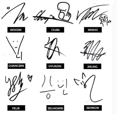 Chữ ký một số idol kpop nổi tiếng khác
