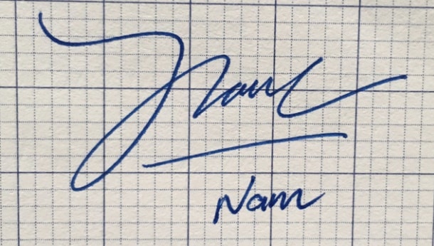 Chữ ký tên Nam 4 nét