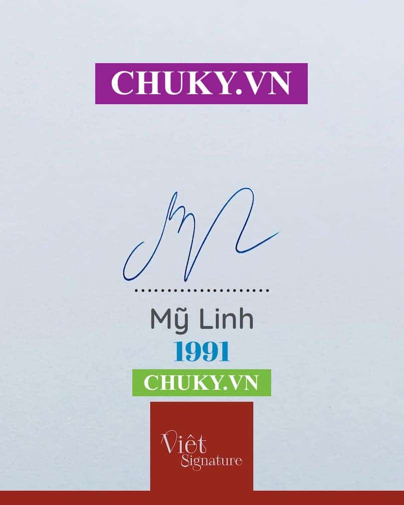 Mẫu chữ ký tên Mỹ Linh