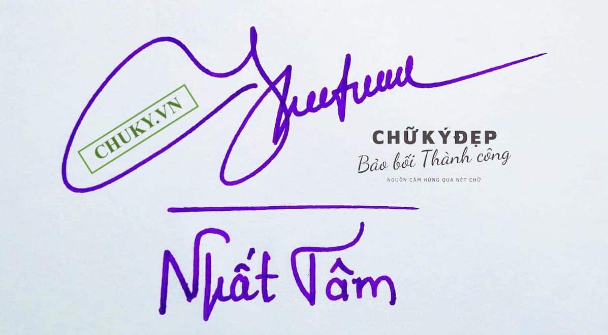 Chữ ký tên NHẤT TÂM