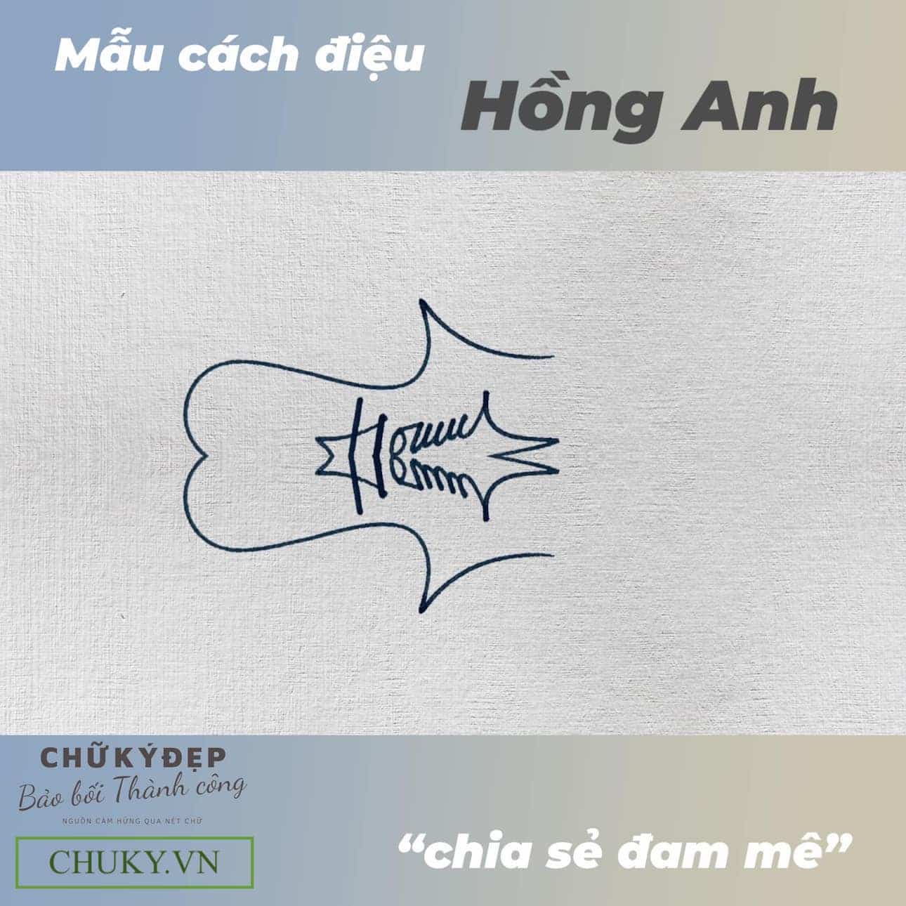 Mẫu chữ ký tên HỒNG ANH