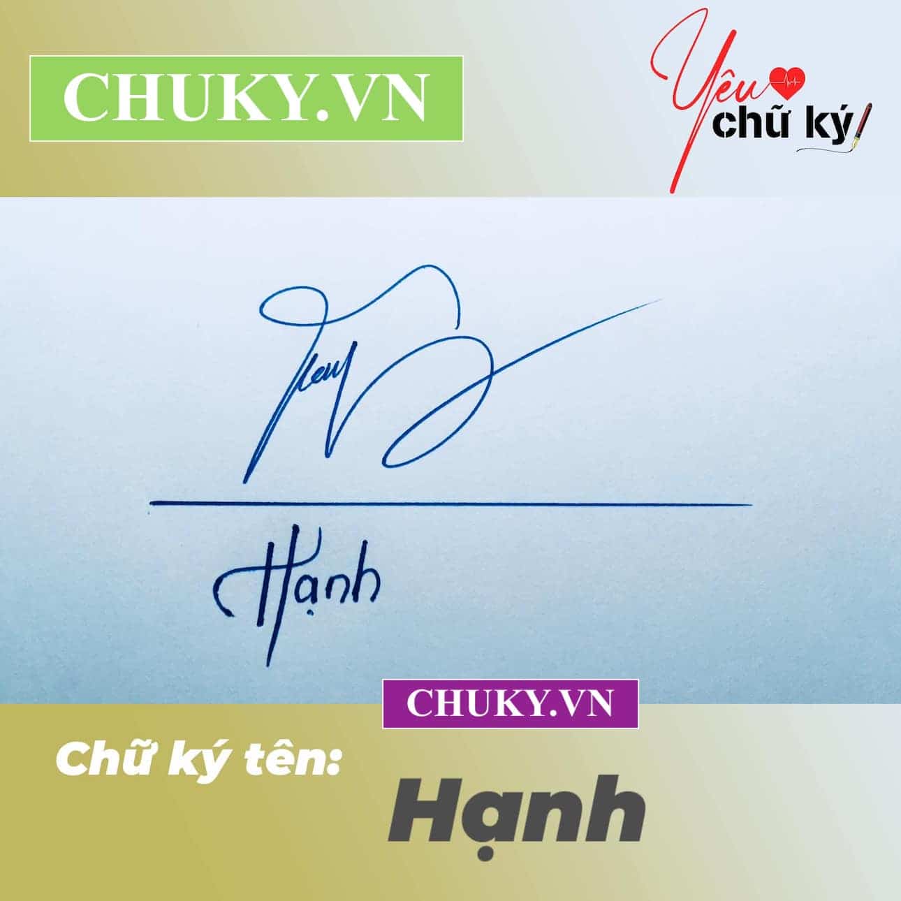 Mẫu chữ ký tên Hạnh đẹp độc đáo