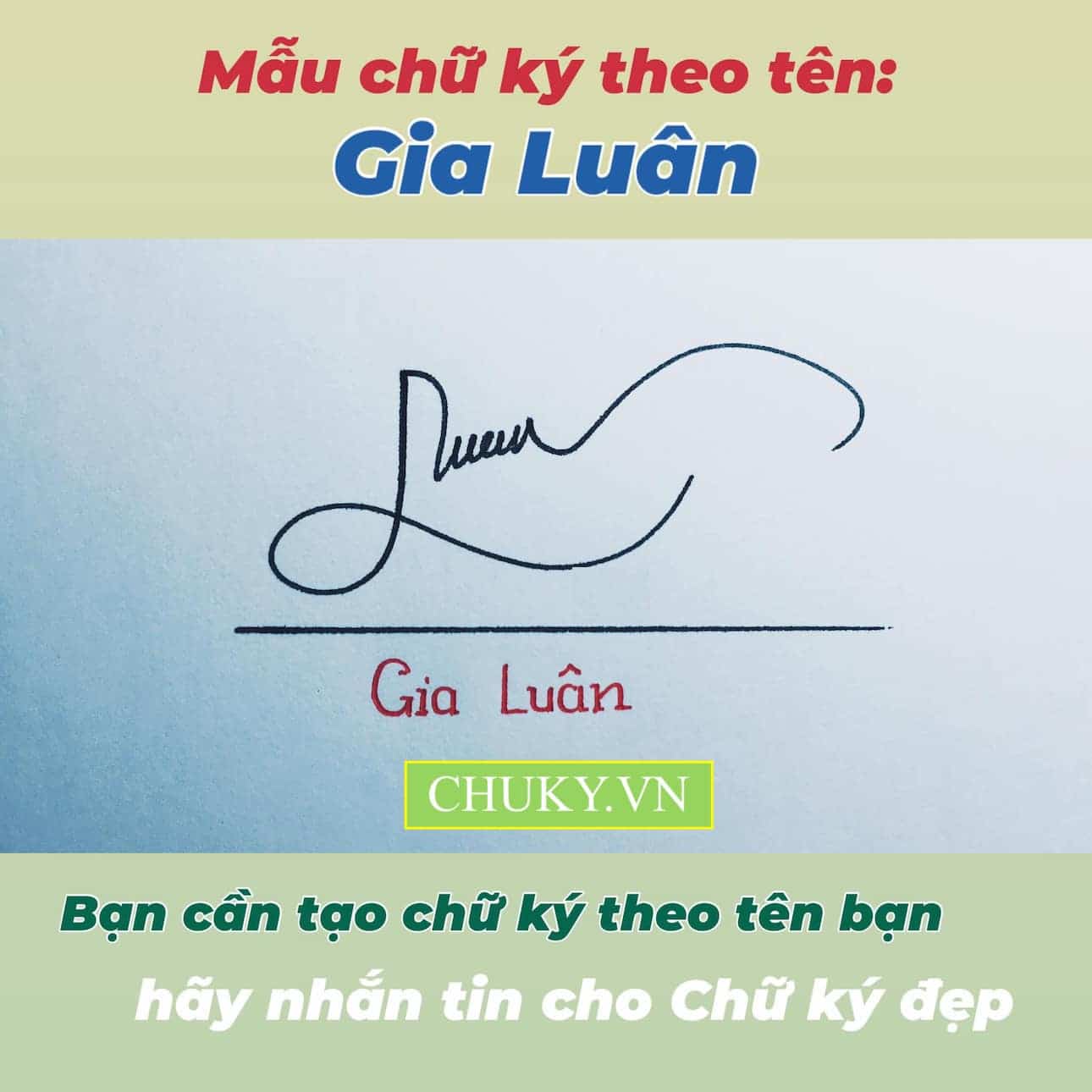 Mẫu chữ ký tên Gia LUÂN đẹp