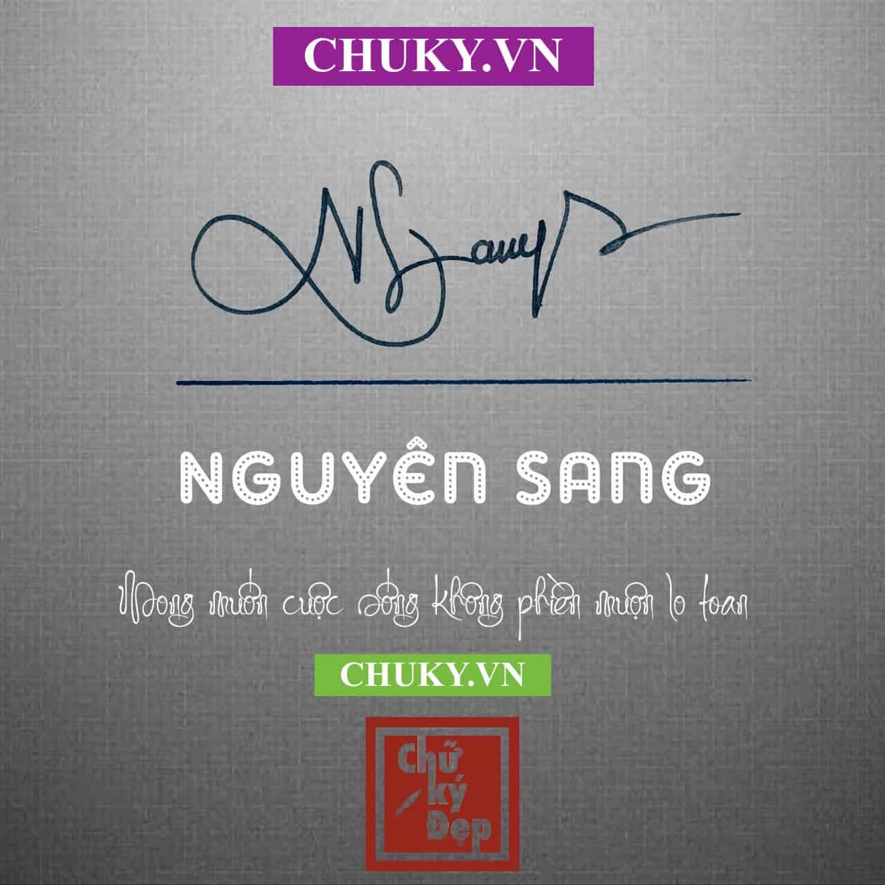 Mẫu chữ ký tên NGUYÊN SANG