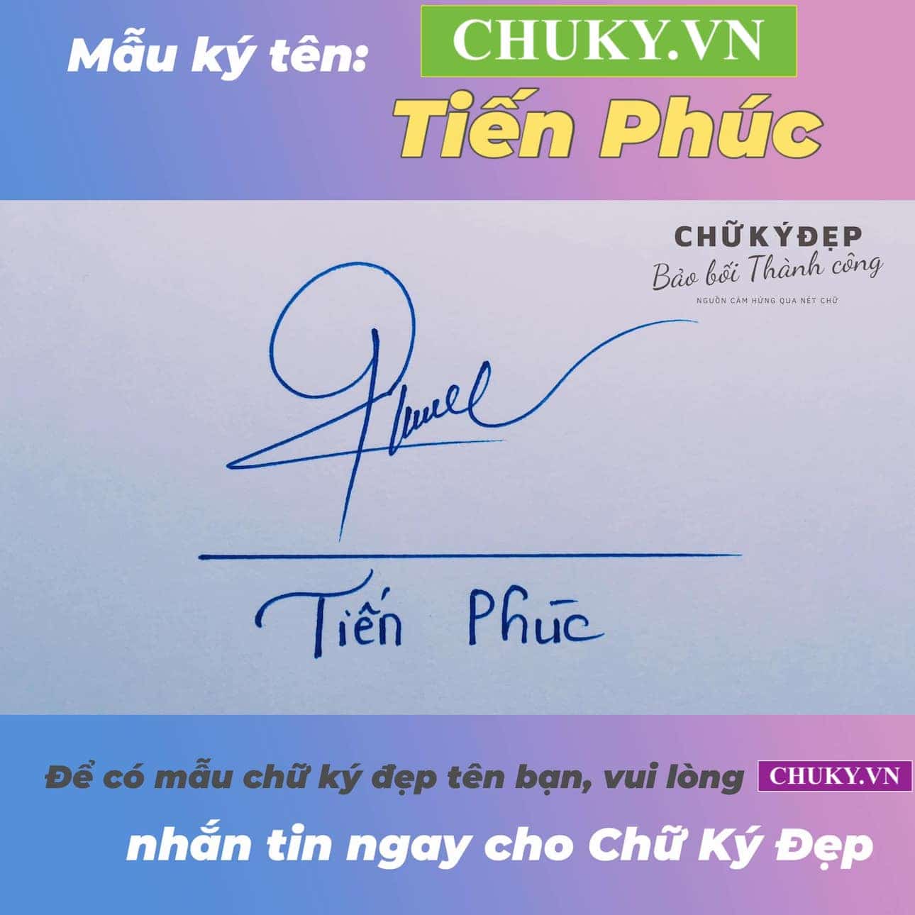 Mẫu chữ ký tên TIẾN PHÚC