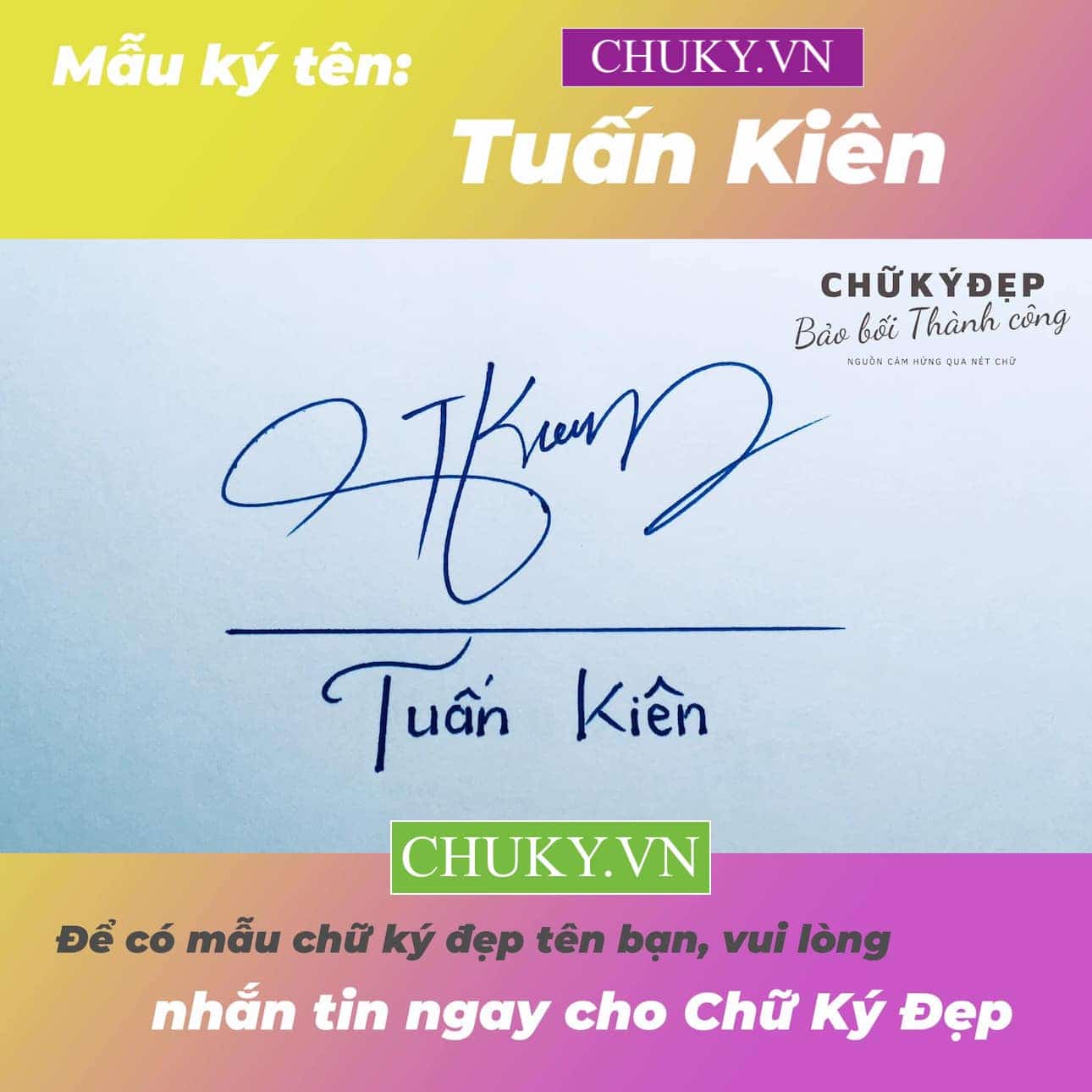 Mẫu chữ ký tên TUẤN KIÊN