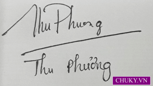 Mẫu chữ ký tên Thu Phương