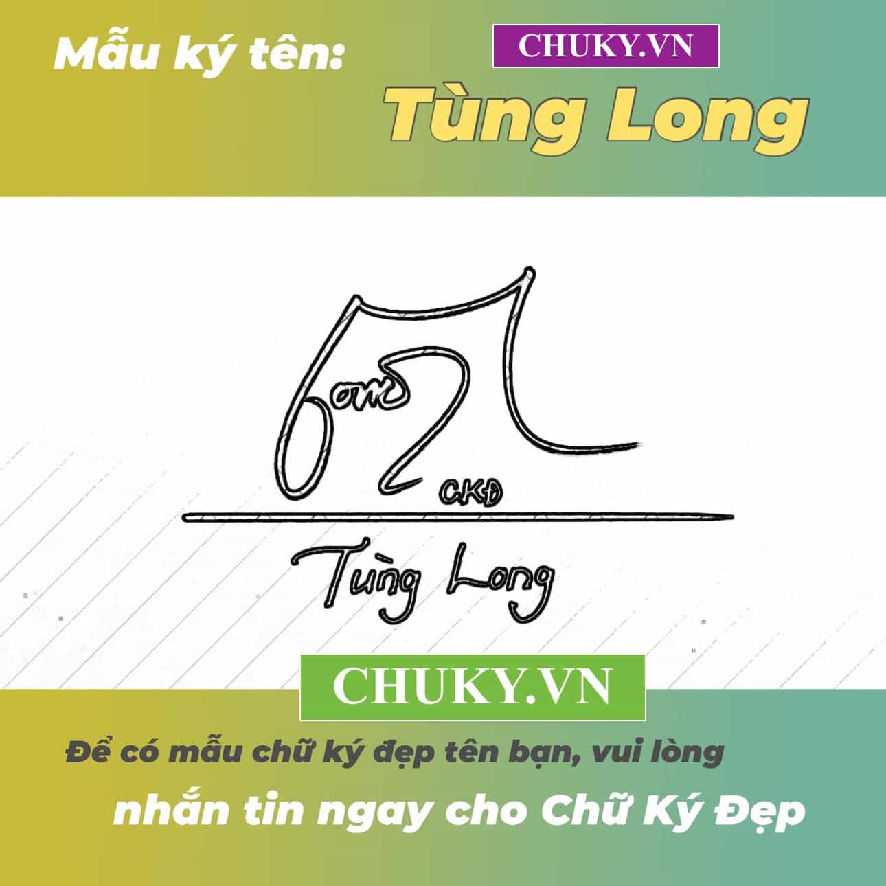 Mẫu chữ ký tên Tùng Long