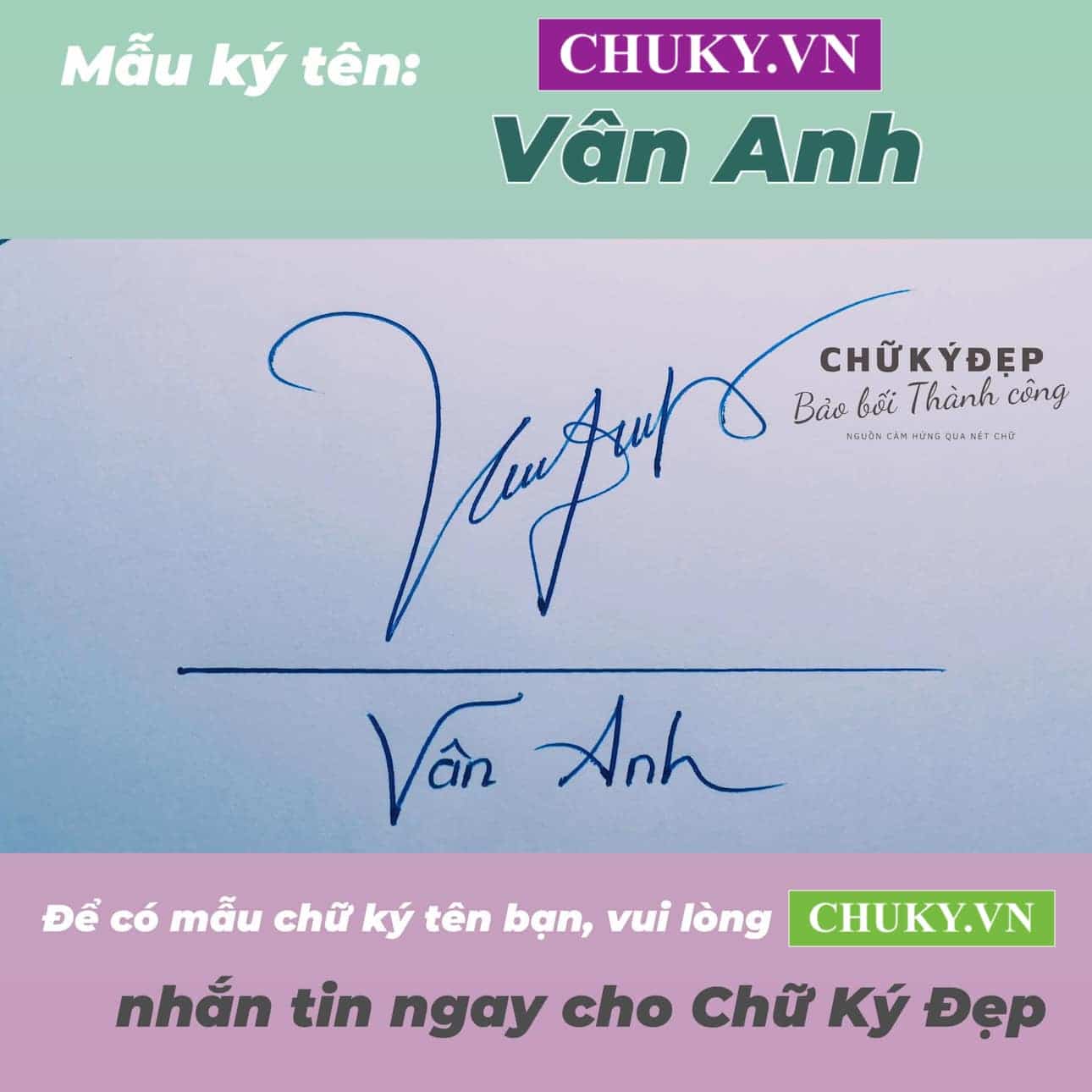 Mẫu chữ ký tên VÂN ANH