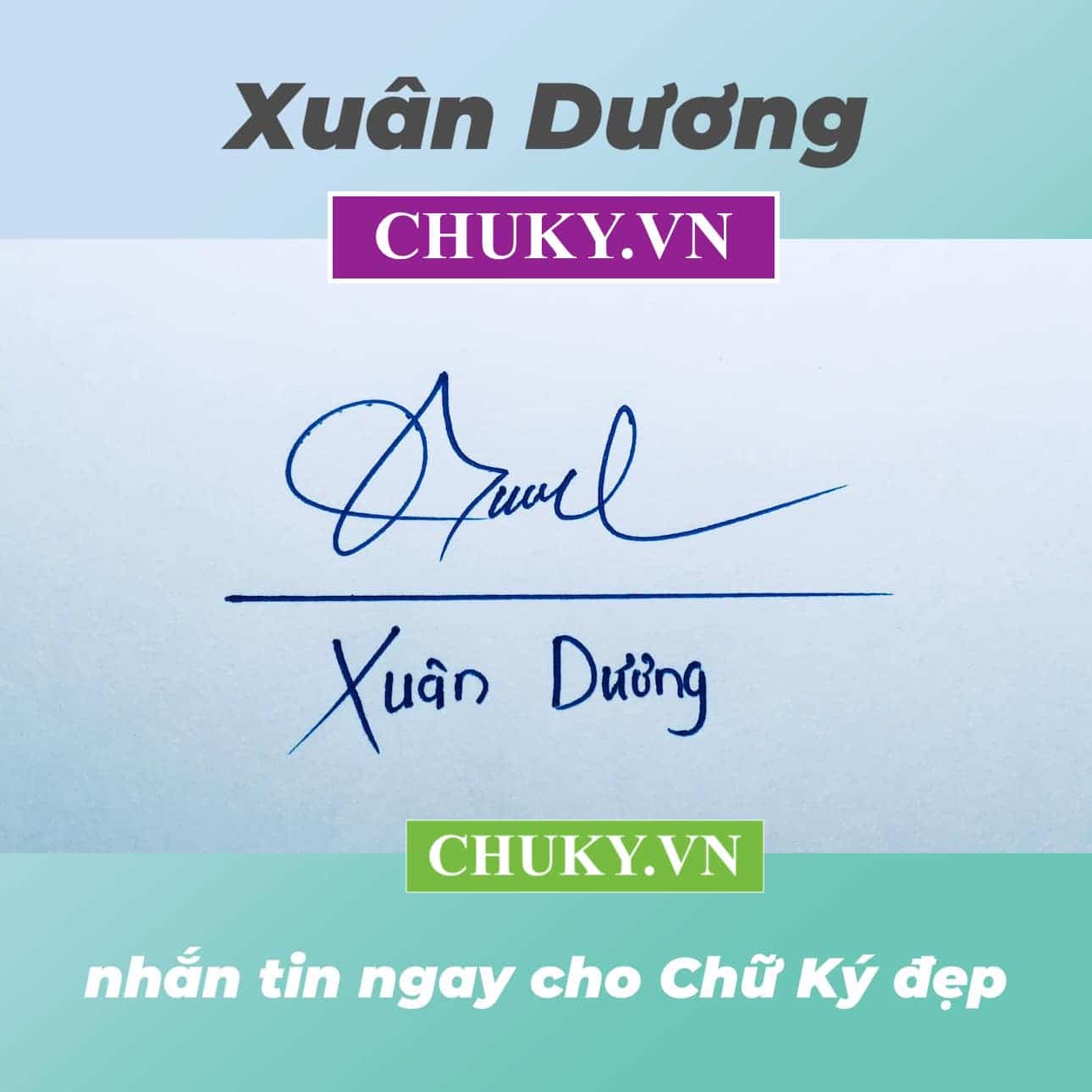 Mẫu chữ ký tên Xuân Dương