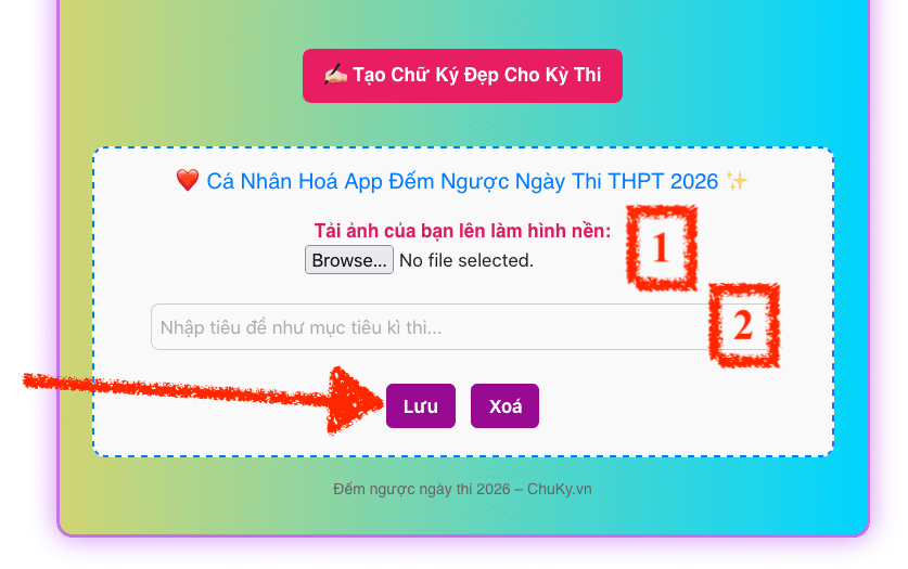 Cách tạo lịch thi thpt quốc gia 2026 tuỳ biến theo cá nhân