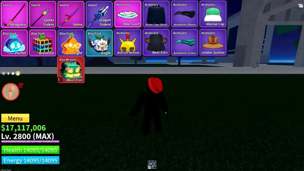 ACC BLOX FRUIT MAX LEVEL CÓ DRAGON, MOCHI, TỘC V4