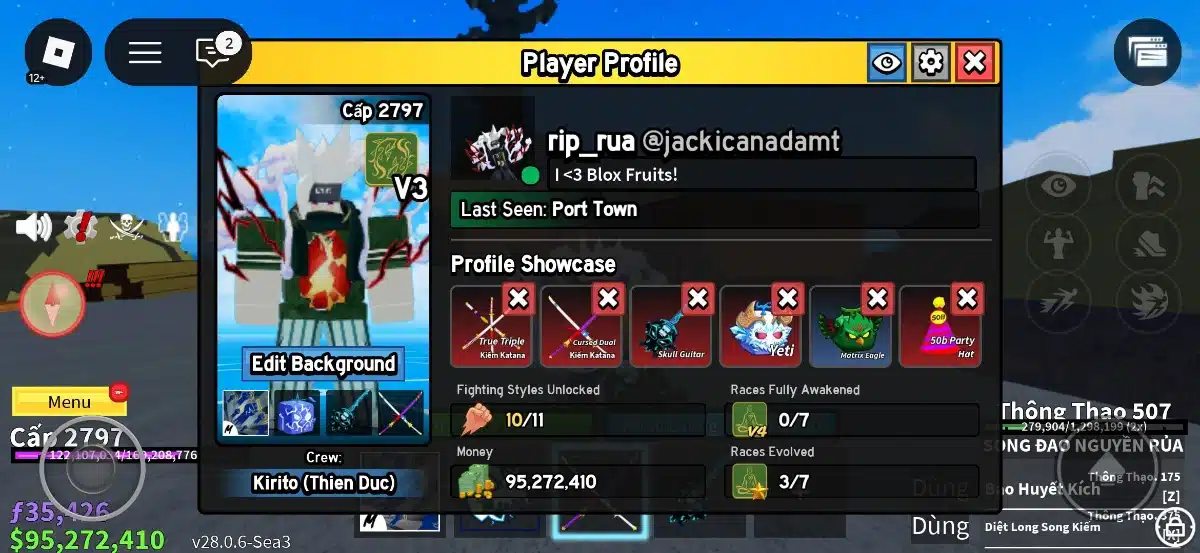 ACC BLOX FRUITS LV MAX 2797