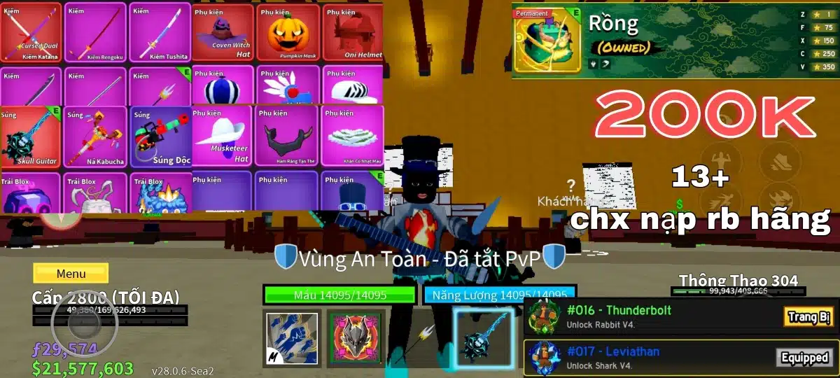 ACC BLOX FRUITS LV MAX 2800