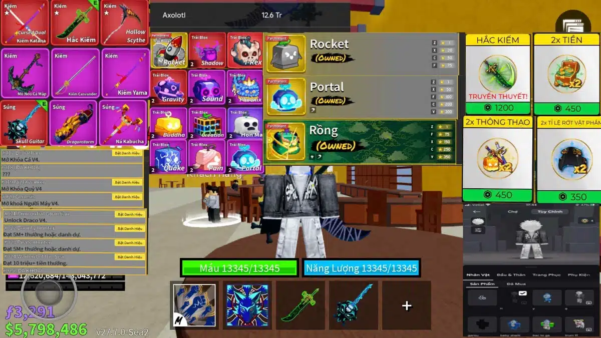 Acc Blox Fruit lv 2750 free