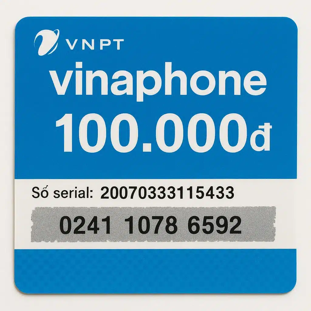 Ảnh Thẻ Vinaphone 100k có số seri
