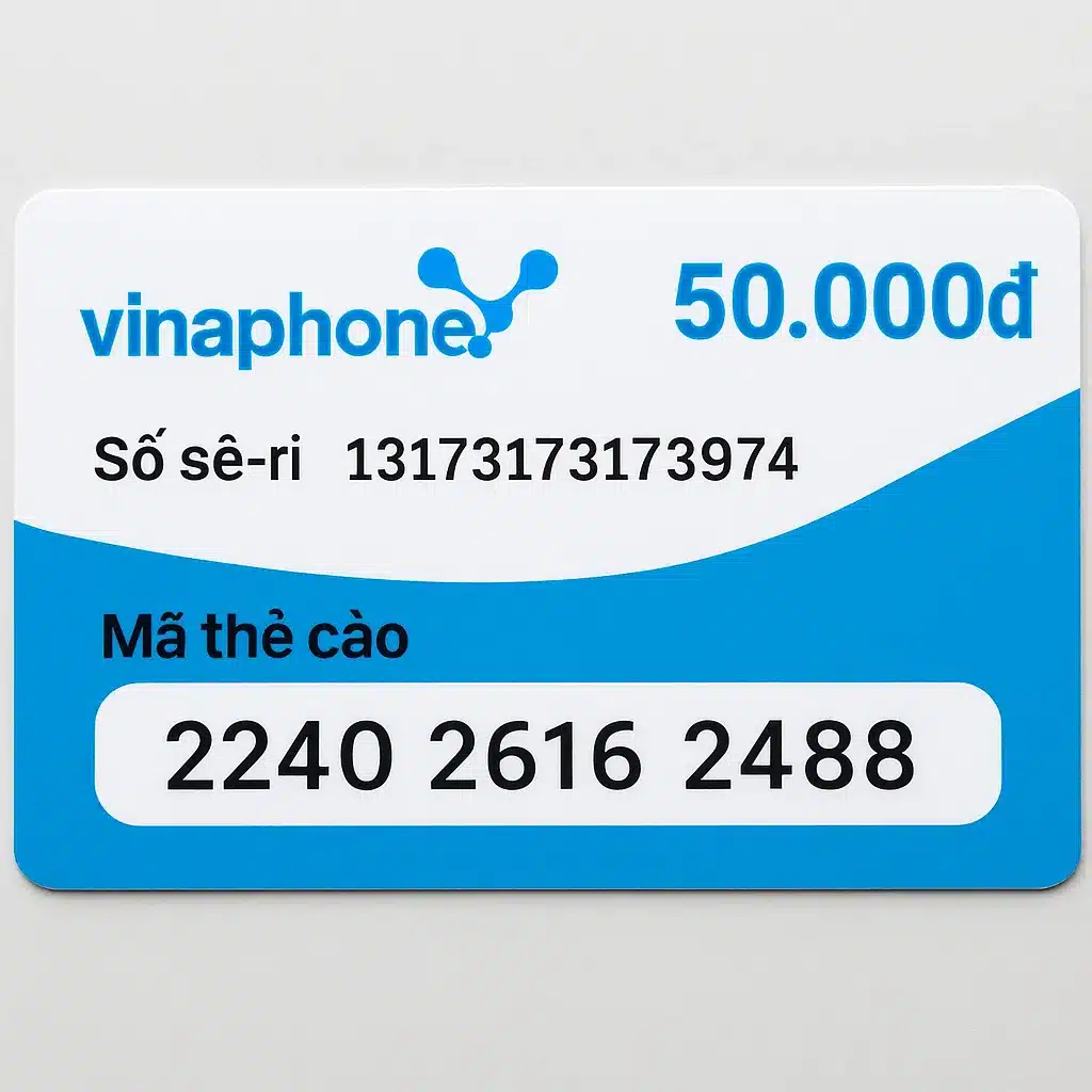 Ảnh Thẻ Vinaphone 50k có số seri