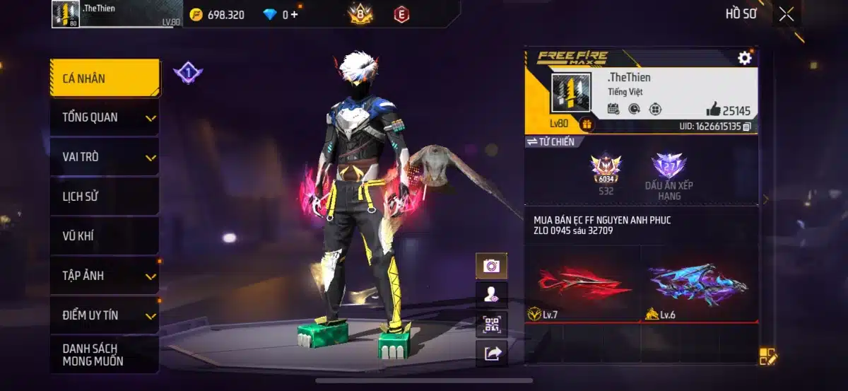 Ảnh acc FF vip 8