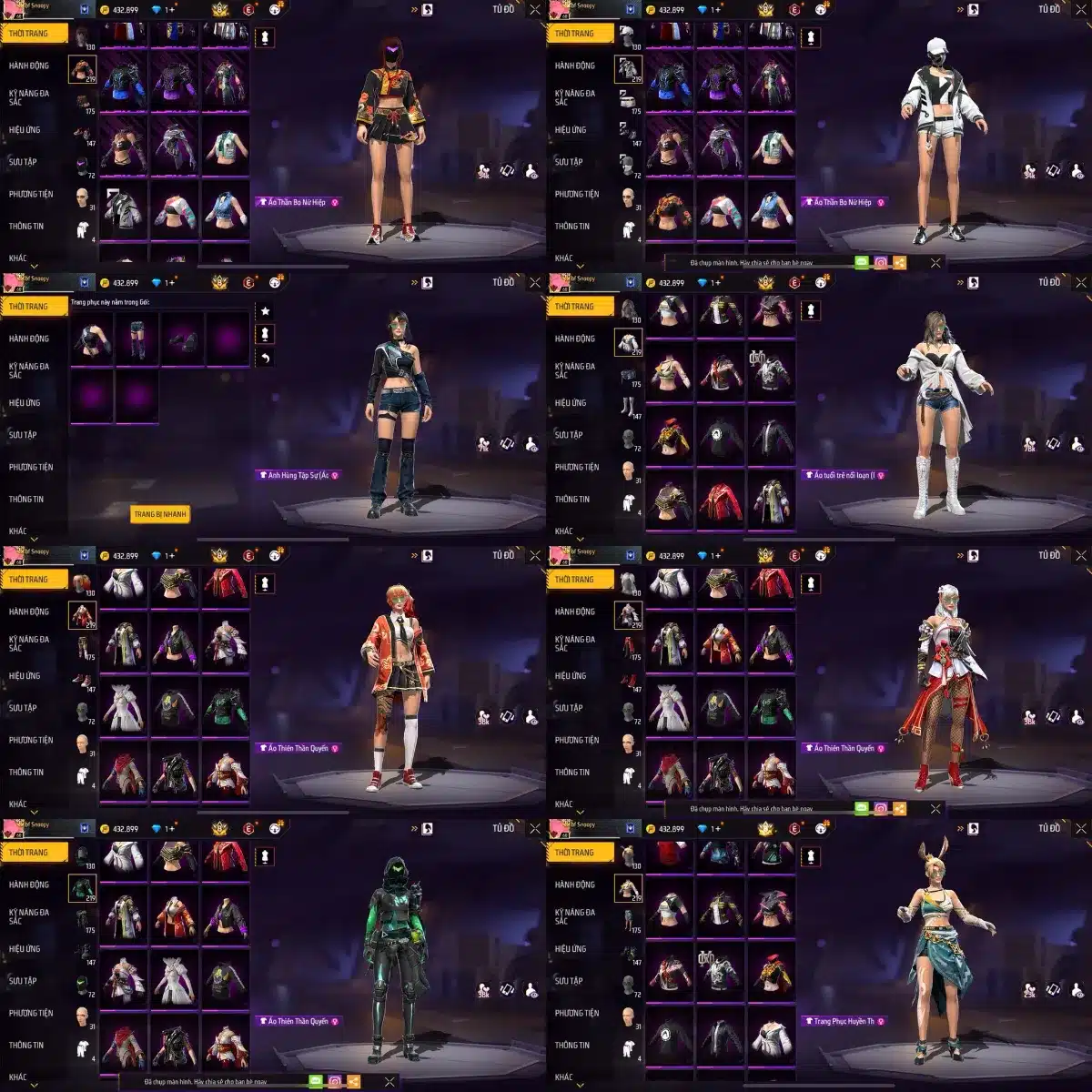 Ảnh acc free fire nữ VIP nhất