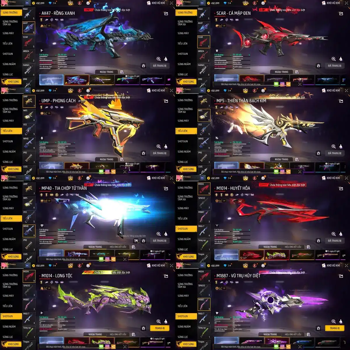 Ảnh nick ff giàu vip súng lv7