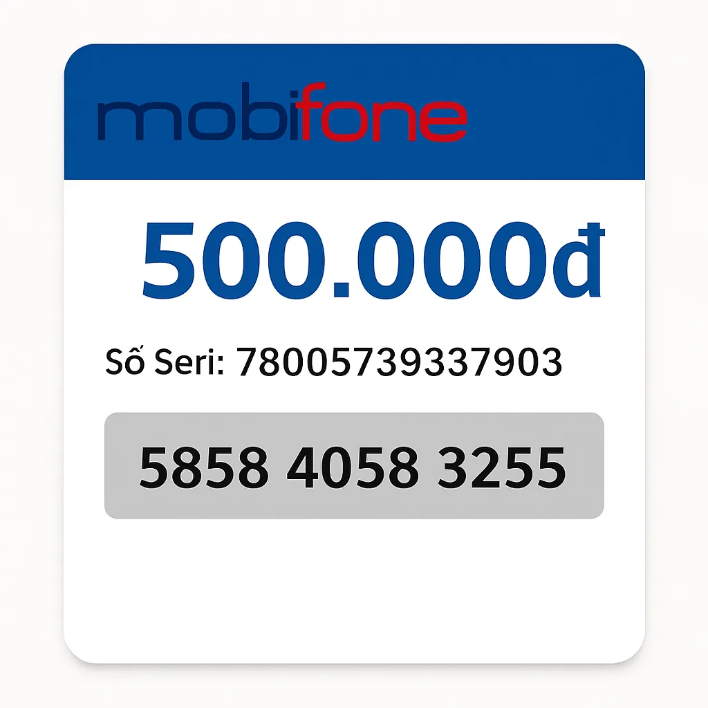 Ảnh thẻ cào Mobifone 500k