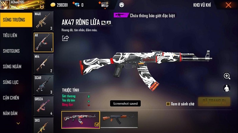 Hình Ảnh Acc Có AK Rồng Lửa