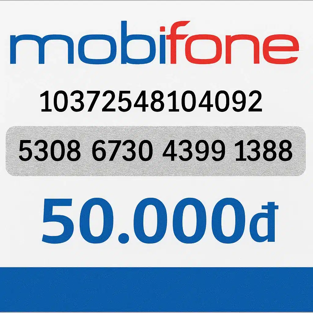 Hình ảnh Card Mobi 50k có số seri