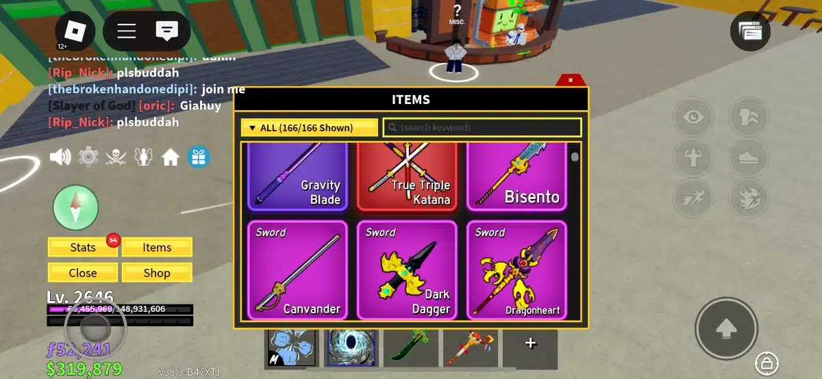 Hình ảnh acc Blox Fruits level 2646