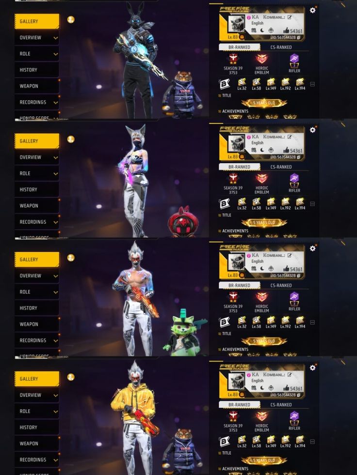 Một số ảnh acc rank kim cương free fire